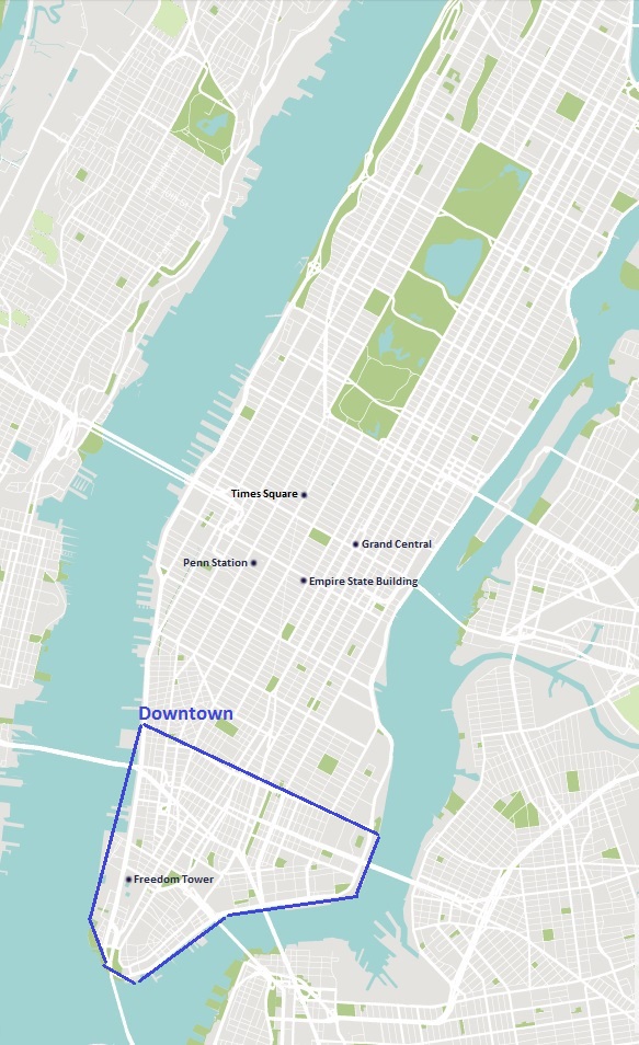 basic new york map downtown